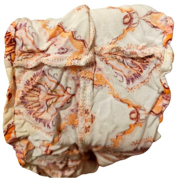 Womens Boho Style Orange & White Patterned Shorts With Side Ties Lightweight & C - Picture 7 of 8